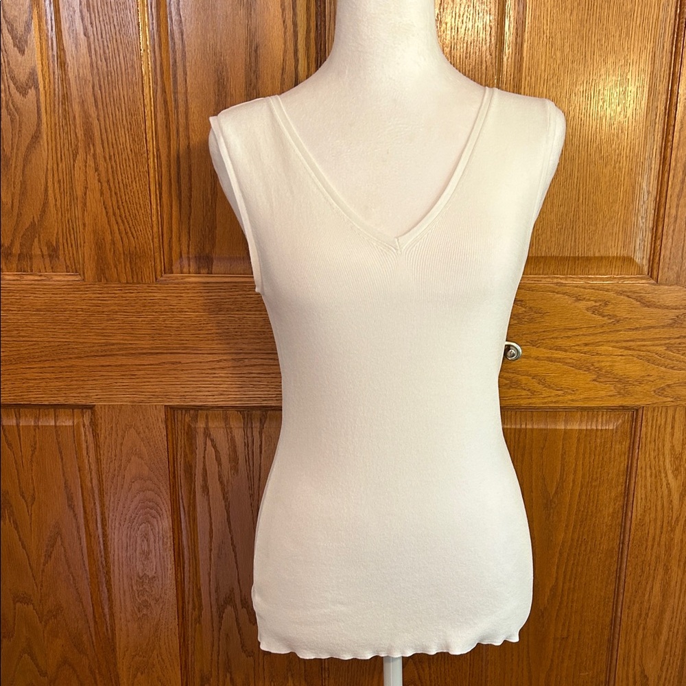 Daniel Cremieux Ivory Sleeveless Tank Top